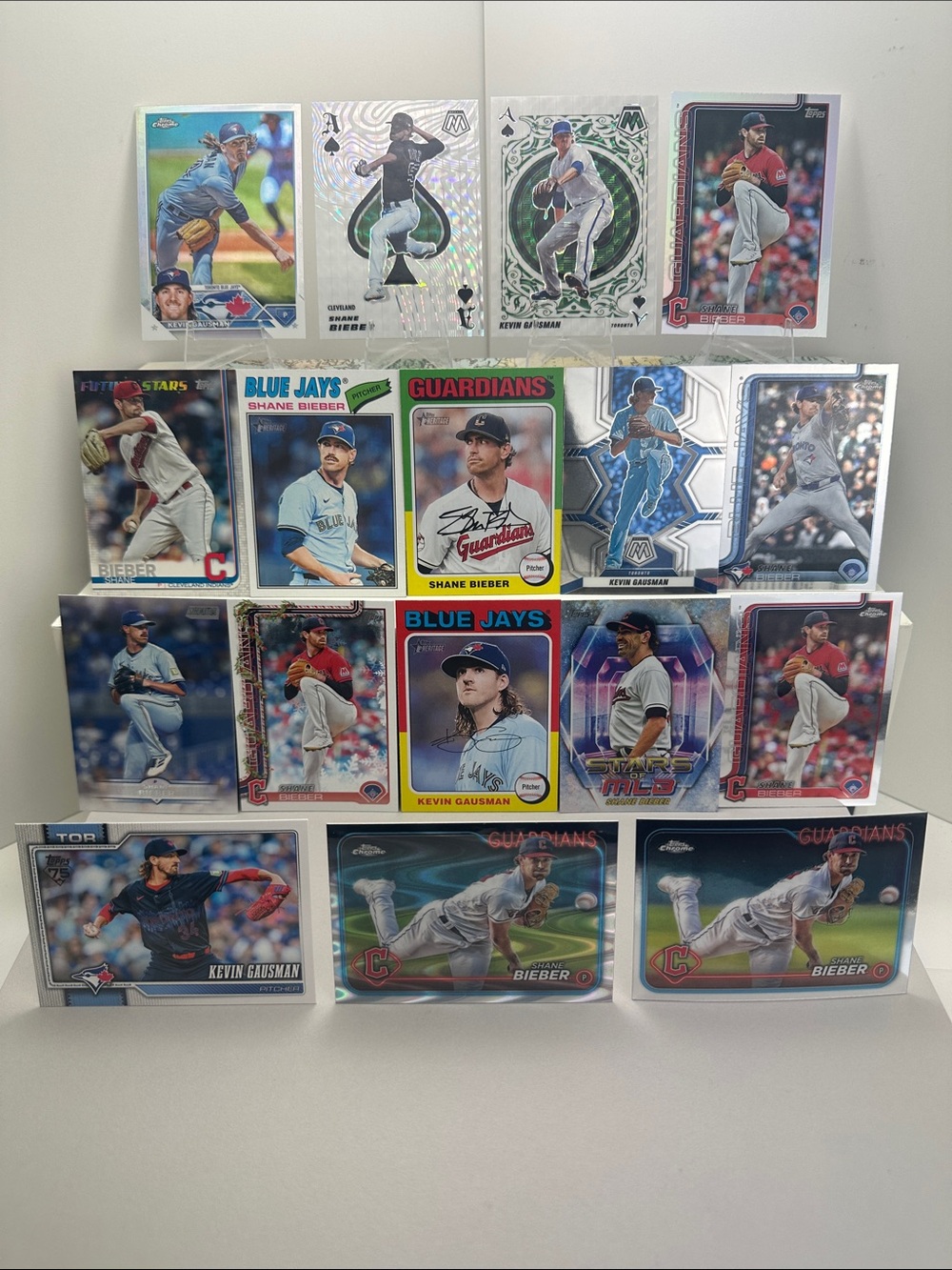 Shane Bieber & Kevin Gausman lot of 17 (Blue Jays, Guardians)